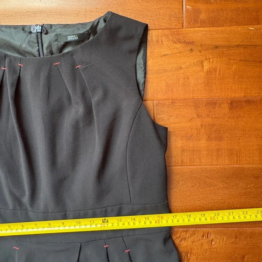 MARK & SPENCER Pleated‎ Evening Mini Dress Red Stitch UK 14